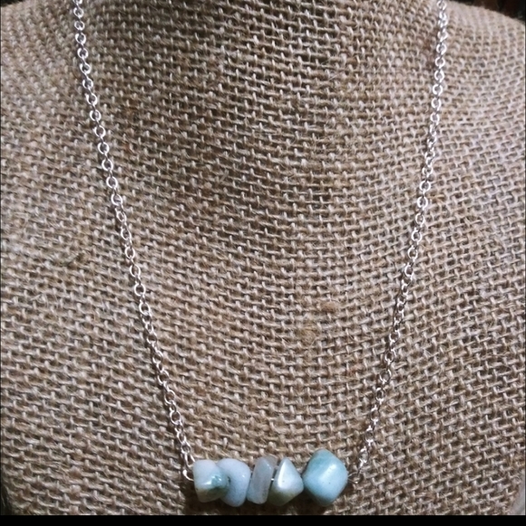 Nwt Anthro 925 Amazonite Bar Necklace - Picture 1 of 4
